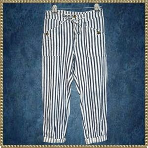 American Eagle Striped High Waist Drawstring Pants Size 0